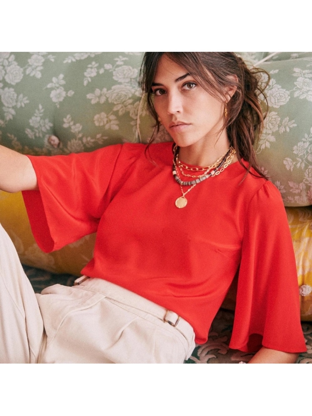 Sezane silk Gaby blouse